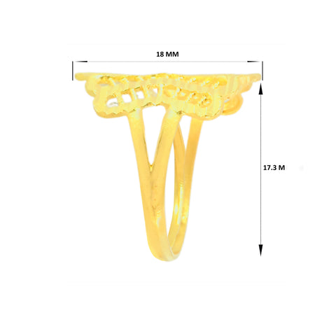 22k Yellow Gold Filigree Ring in size 7.2 and total gold weight of 2.77g