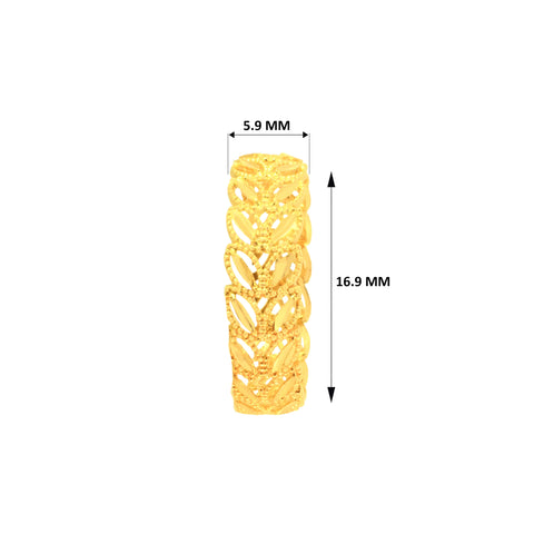 22k Yellow Gold Bands Filigree Rings in size 6.5 and total gold weight of 1.96g