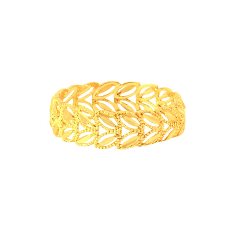 22k Yellow Gold Bands Filigree Rings in size 6.5 and total gold weight of 1.96g