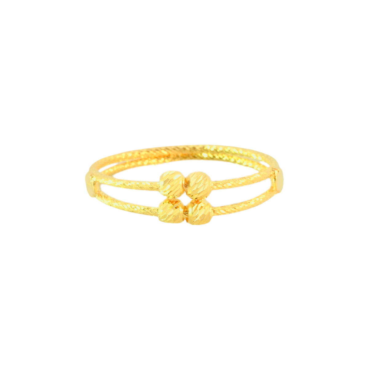 22k Yellow Beaded Gold Ring in size 7.8 and total gold weight of 1.73g