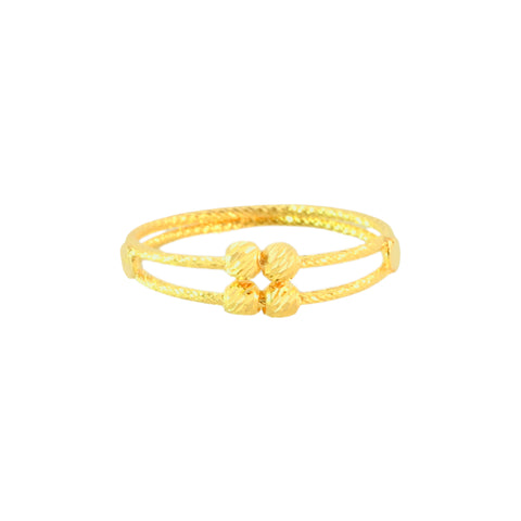 22k Yellow Beaded Gold Ring in size 7.8 and total gold weight of 1.73g