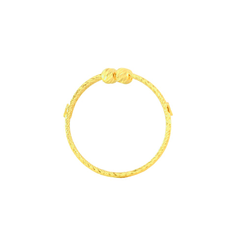 22k Yellow Beaded Gold Ring in size 7.8 and total gold weight of 1.73g