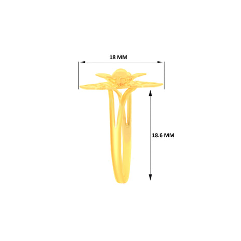 22k Yellow Gold Floral Ring in size 8.5 and total gold weight of 2.83g