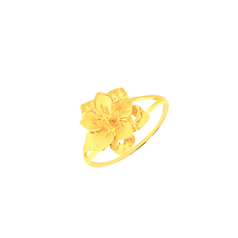 22k Yellow Gold Floral Ring in size 6.5 and total gold weight of 1.81g