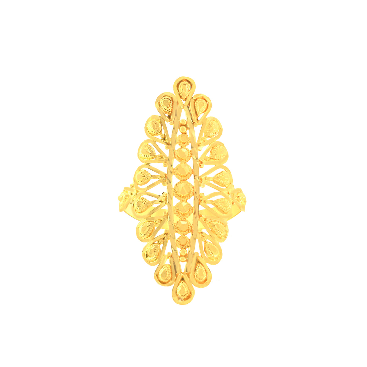 22k Yellow Gold Marquise Shaped Ring in size 8.5 and total gold weight of 4.2g