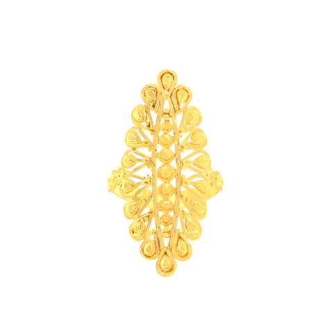 22k Yellow Gold Marquise Shaped Ring in size 8.5 and total gold weight of 4.2g