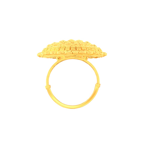 22k Yellow Large Gold Fancy Adjustable Ring with total gold weight of 7.4g