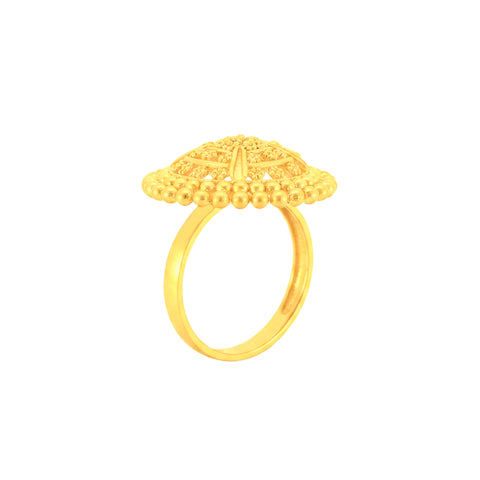 22k Yellow Gold Filligree Ring in size 7 and total gold weight of 4.74g