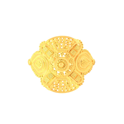 22k Yellow Gold Fancy Ring in size 7 and total gold weight of 3.49g