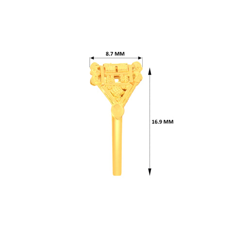 22k Yellow Gold Fancy Ring in size 6.5 and total gold weight of 2.03g.