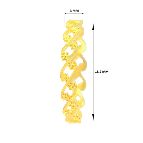 22k Yellow Gold Fancy Ring Band in size 8 and total gold weight of 1.39g