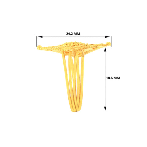 22k Yellow Gold Fancy Marquise Ring in size 8.5 and total gold weight of 3.81g