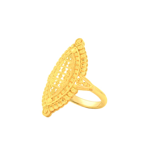 22k Yellow Gold Fancy Marquise Ring in size 7 and total gold weight of 3.31g