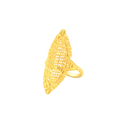 22k Yellow Fancy Marquise Gold Ring in size 7.25