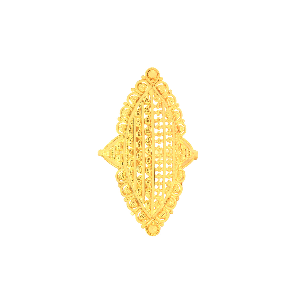 22k Yellow Fancy Marquise Gold Ring in size 7.25
