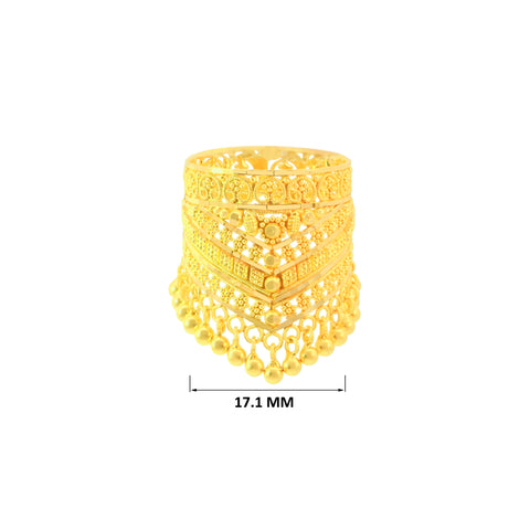22k Yellow Gold Cocktail Ring in size 6.8 and total gold weight of 5.79g