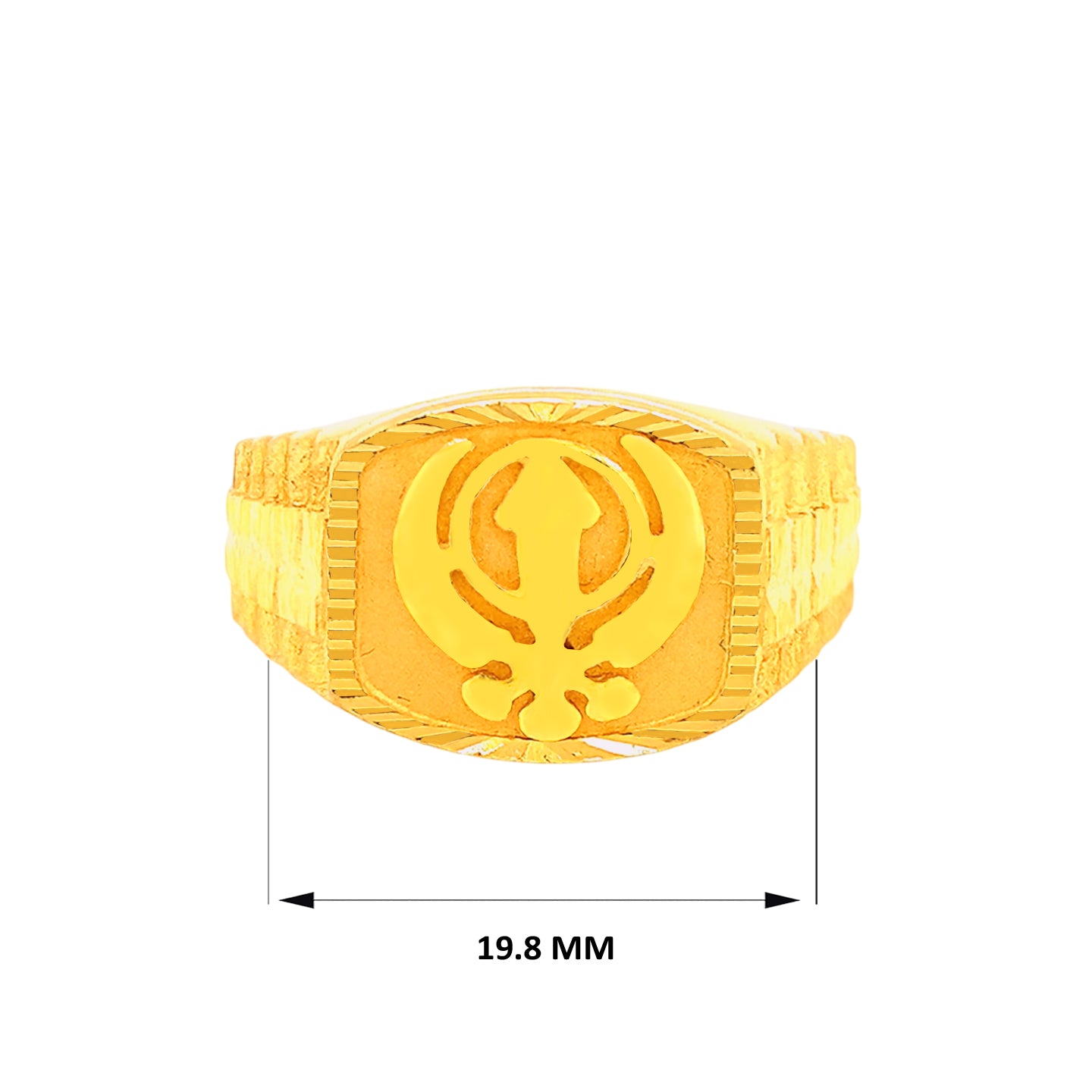Mens' 22k Gold Ornate Insignia Thick Band Ring