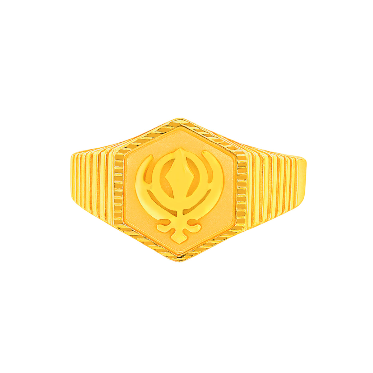 Men's 22K Gold Sikh Khanda Ring