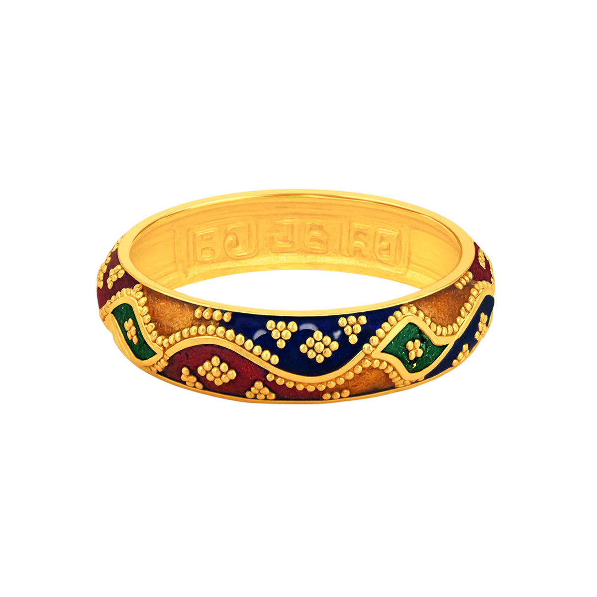22K Gold Meena Kari Band Ring