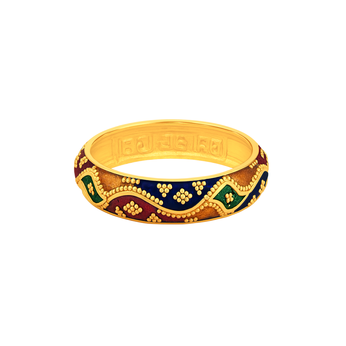 22K Gold Meena Kari Band Ring