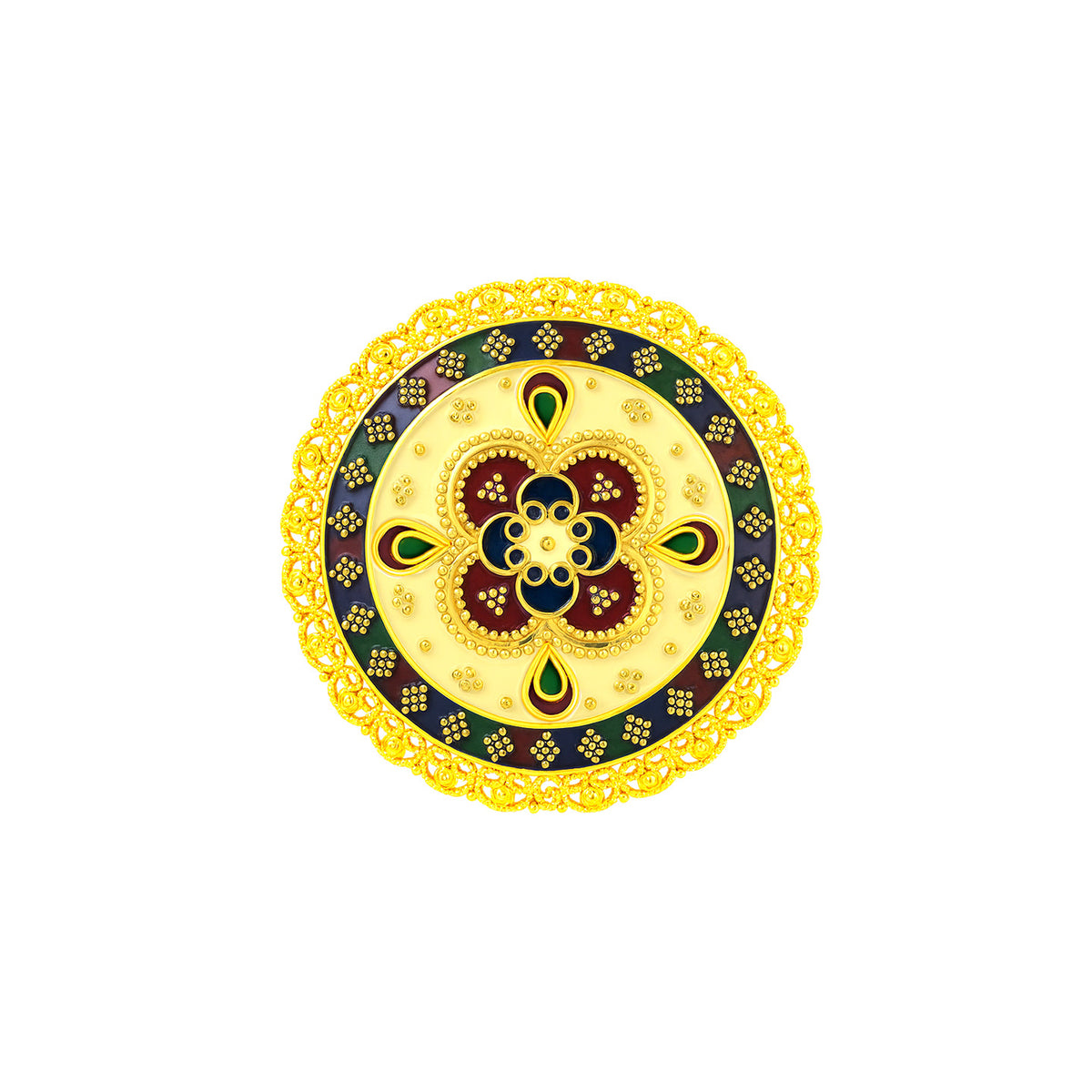 22K Gold Meena Kari Ring