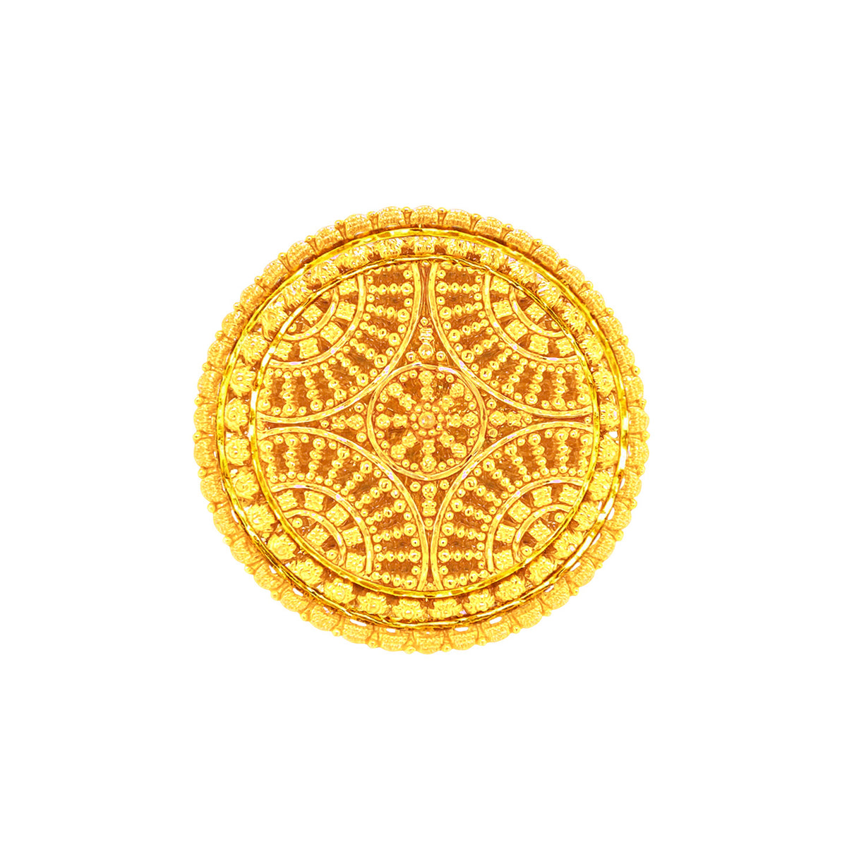 22K Gold Filigree Oriental Ring