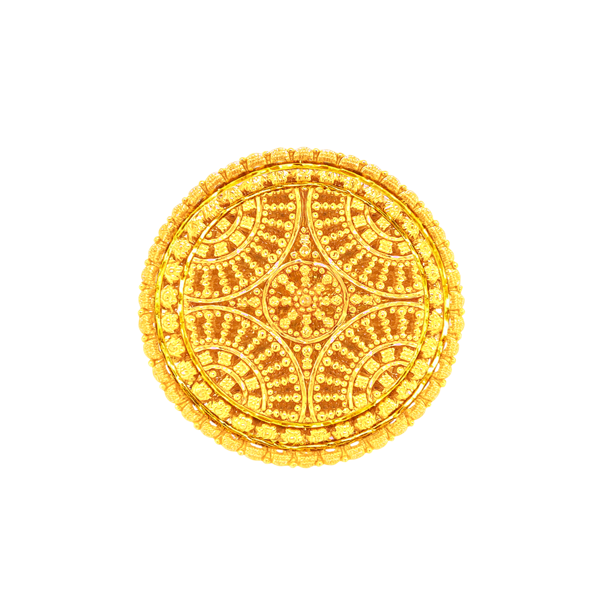 22K Gold Filigree Oriental Ring