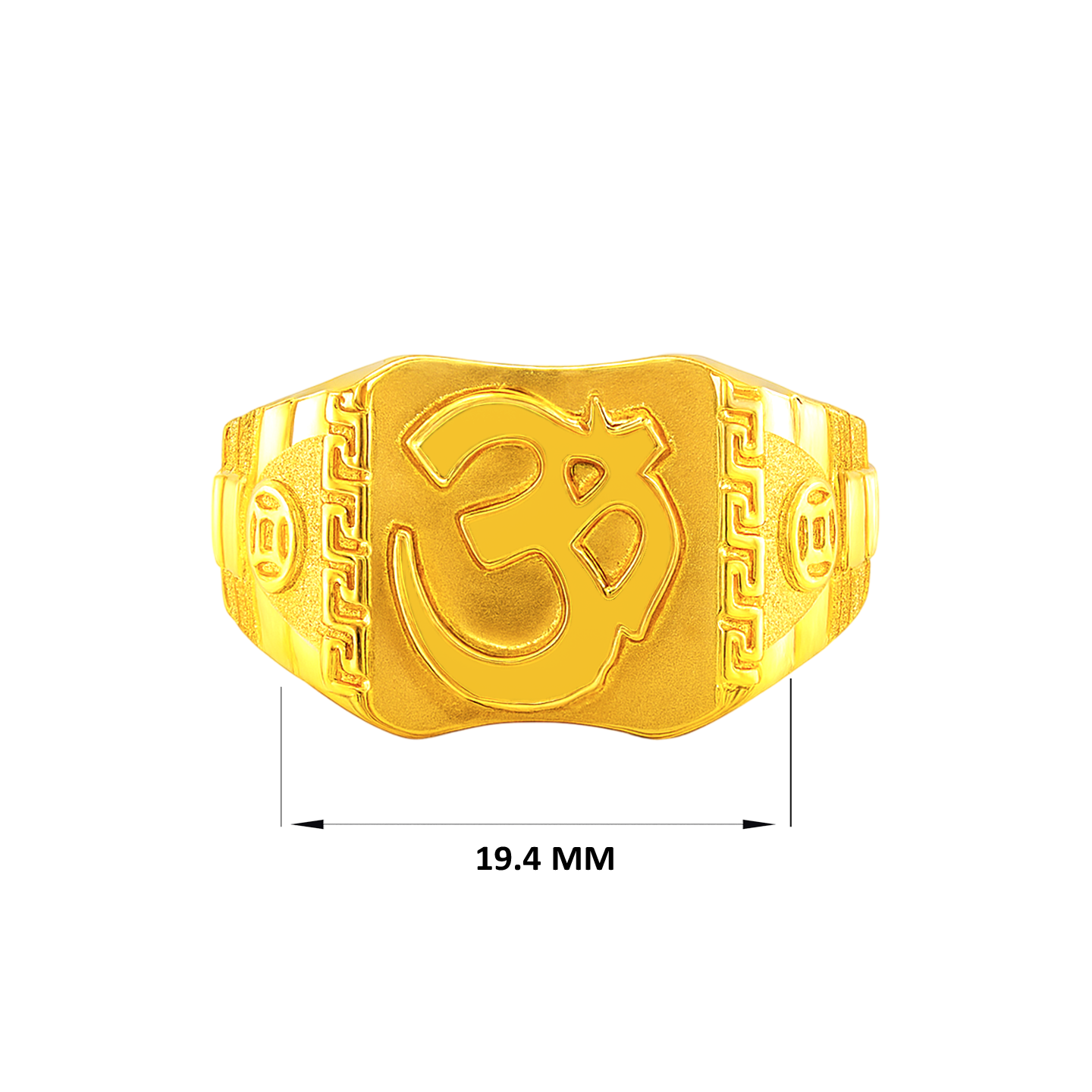 Mens' 22K Gold Classy Om Ring