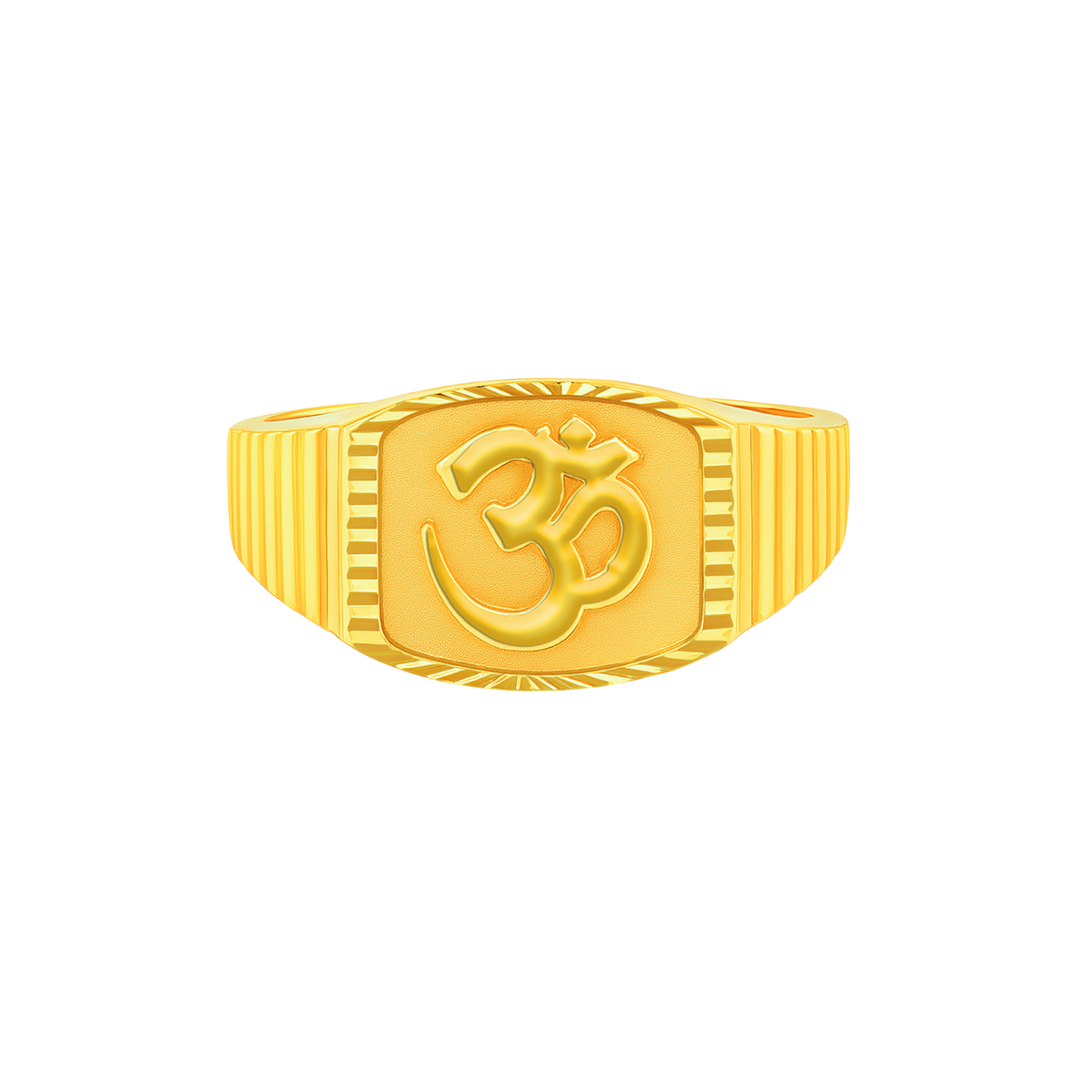 Mens' 22K Gold Solid Om Ring
