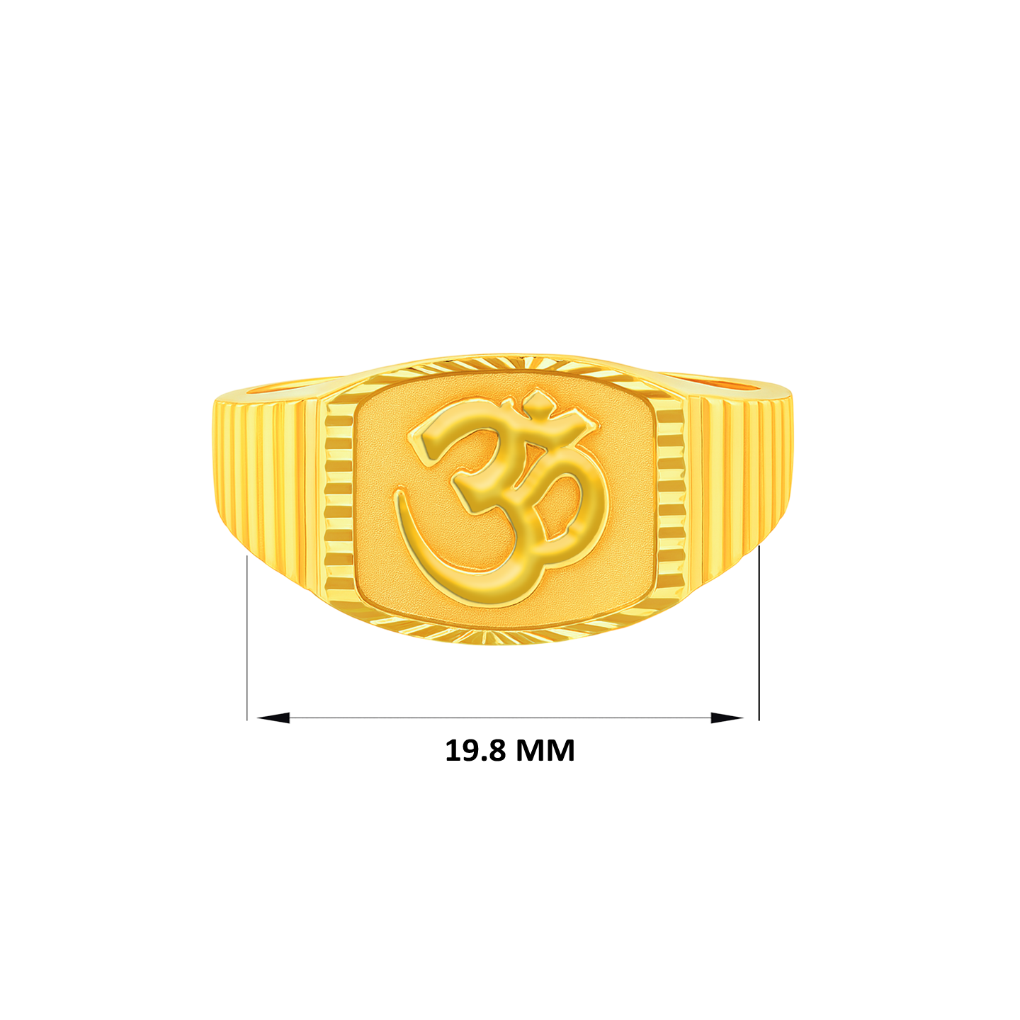 Mens' 22K Gold Solid Om Ring