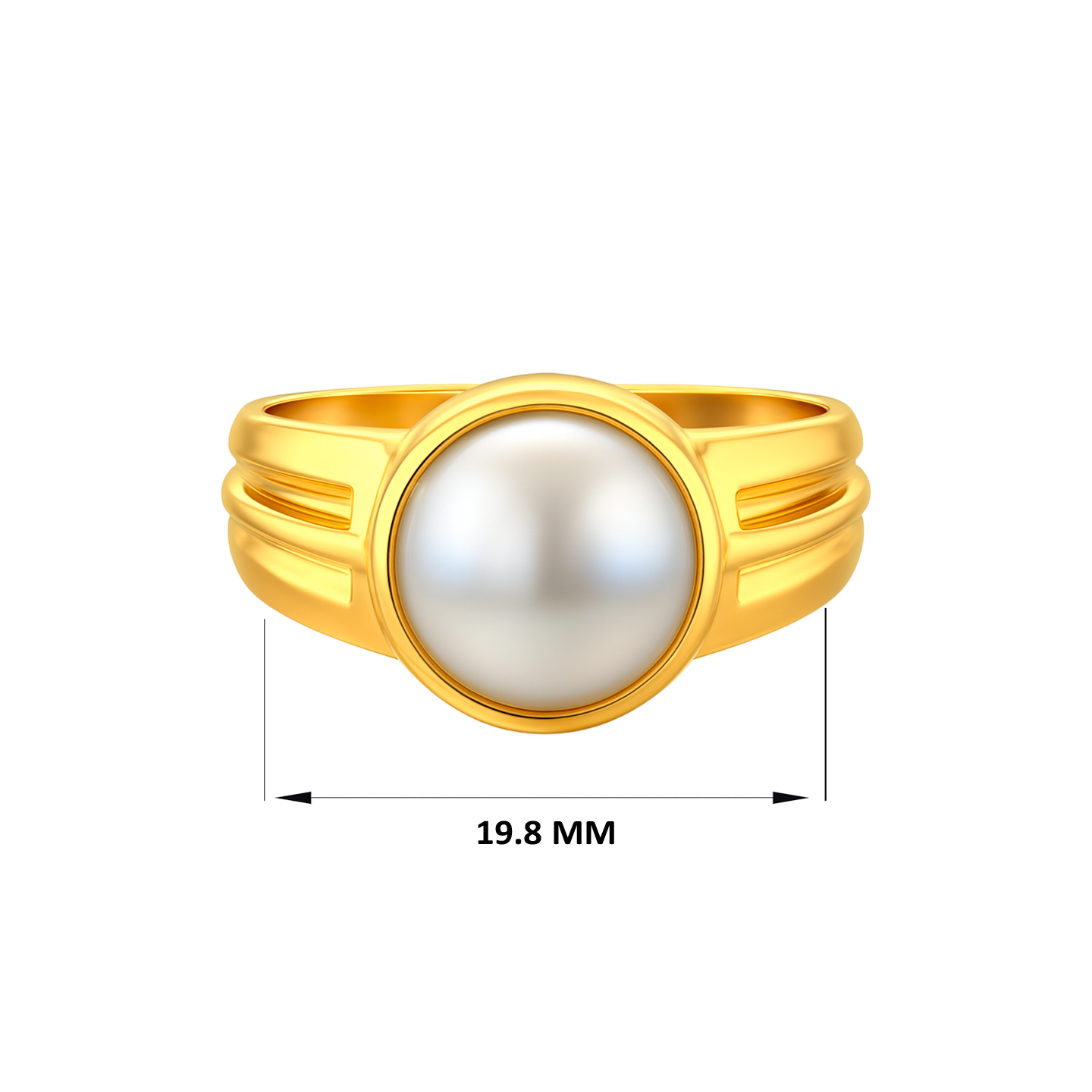 22K Gold Large Pearl Ring