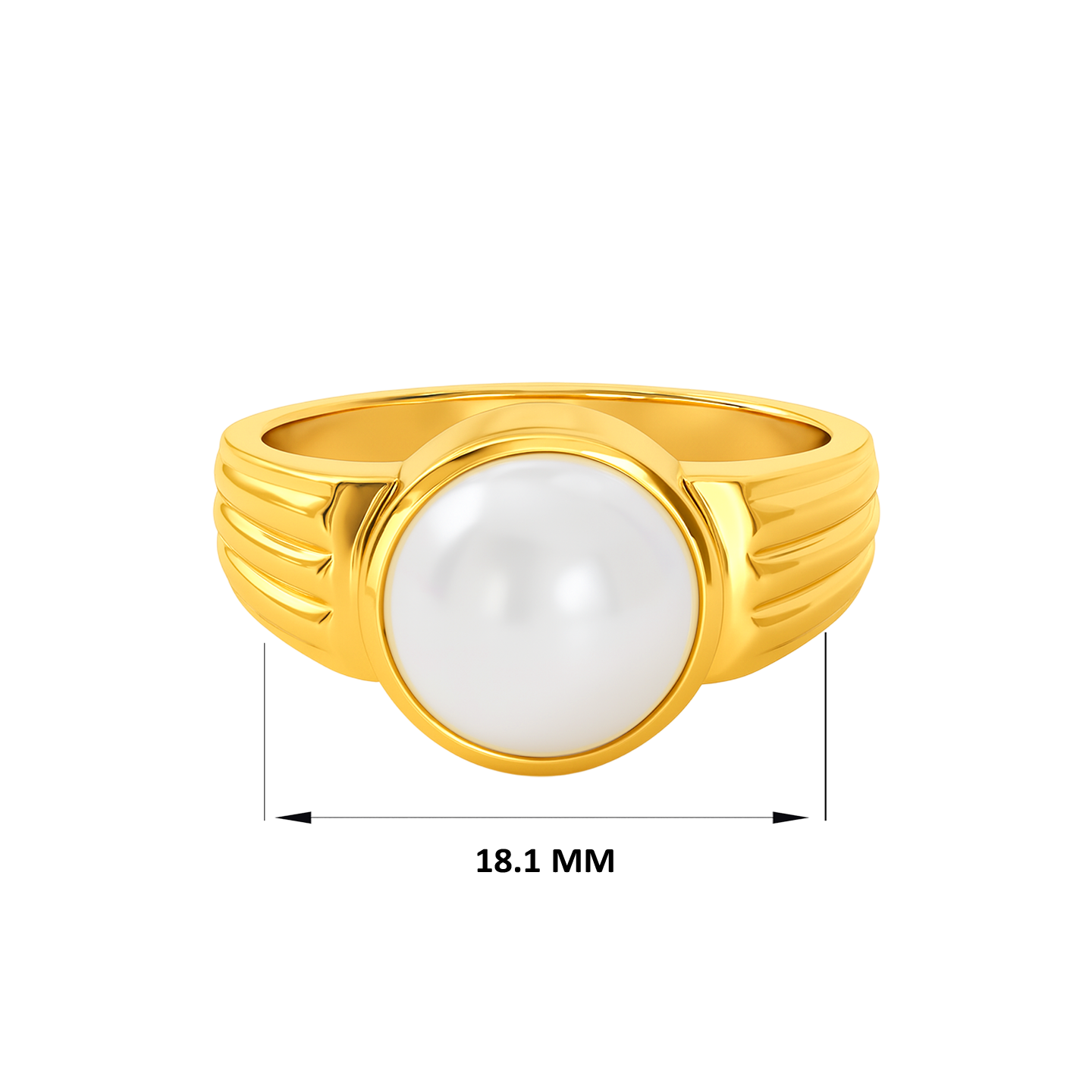 22K Gold Large Pearl Art Deco Ring
