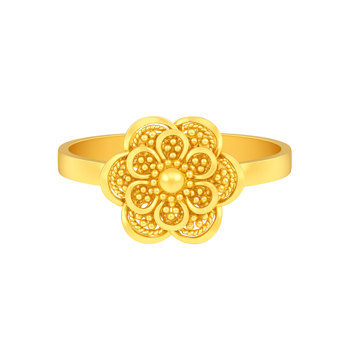 22K Gold Floral Baby Ring