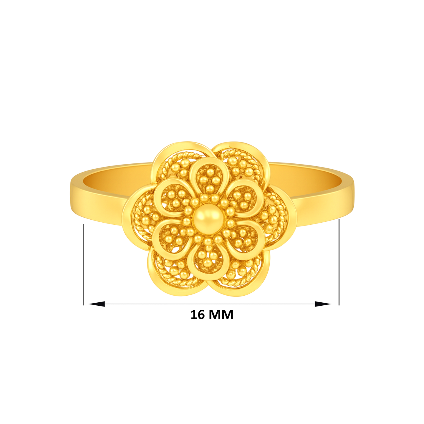 22K Gold Floral Baby Ring