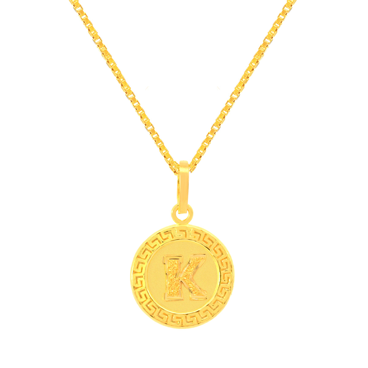 22K Yellow Gold Initial K Pendant with gold weight of 2.01g
