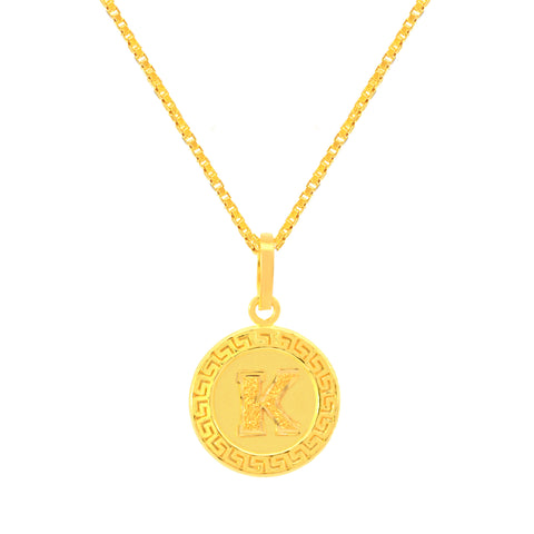 22K Yellow Gold Initial K Pendant with gold weight of 2.01g