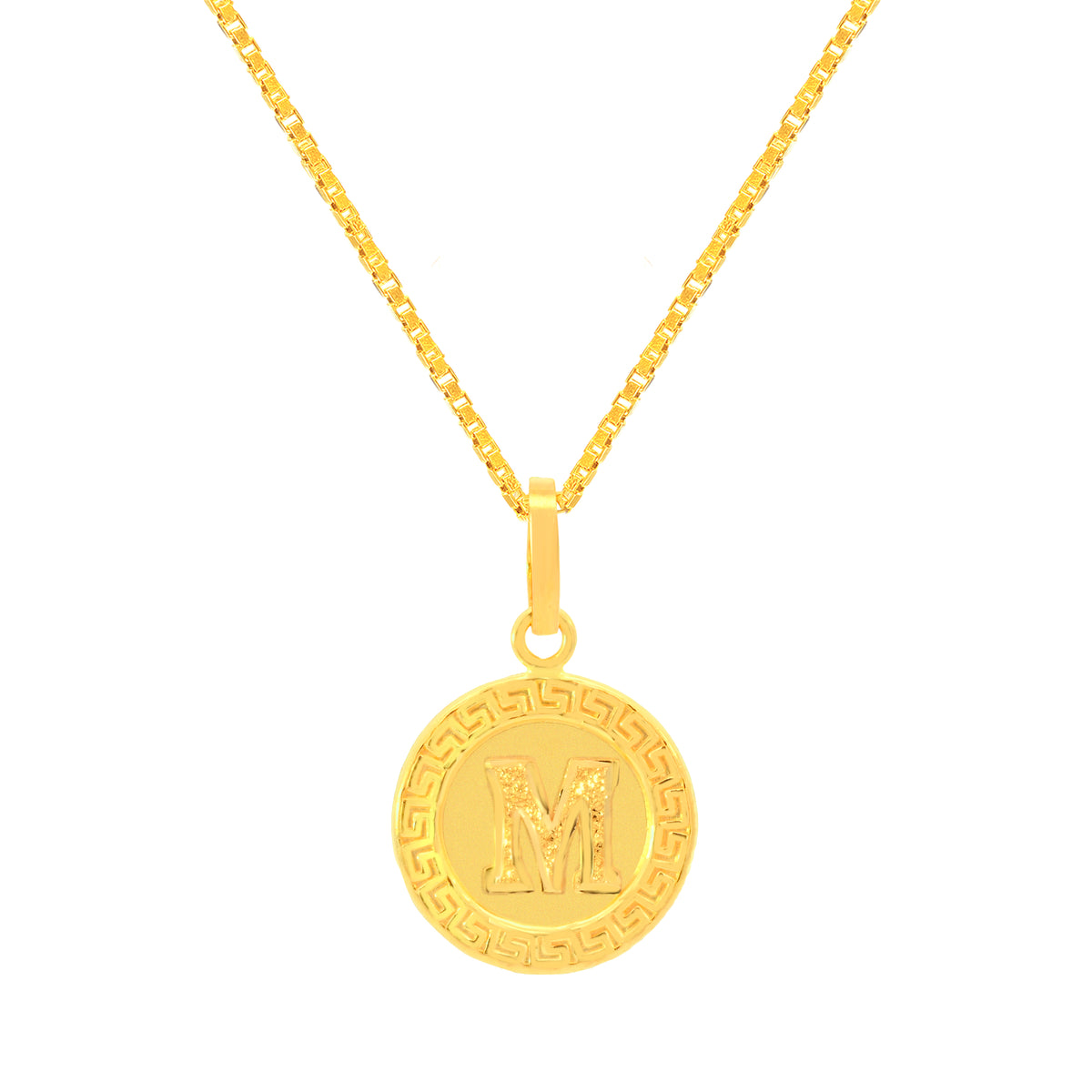 22K Yellow Gold Initial M Pendant with gold weight of 2.01g