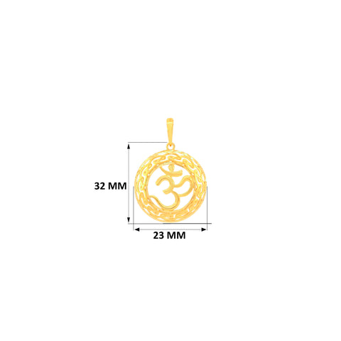 22K Yellow Gold Religious Om Large Pendant with gold weight of 3.86g