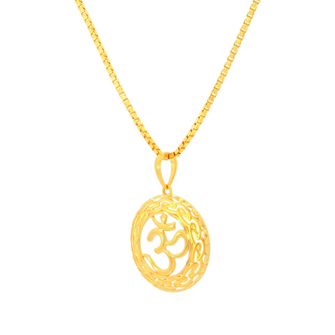22K Yellow Gold Religious Om Large Pendant with gold weight of 3.86g
