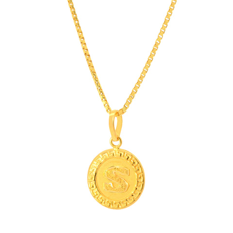 22K Yellow Gold Initial S Pendant with gold weight of 2.04g