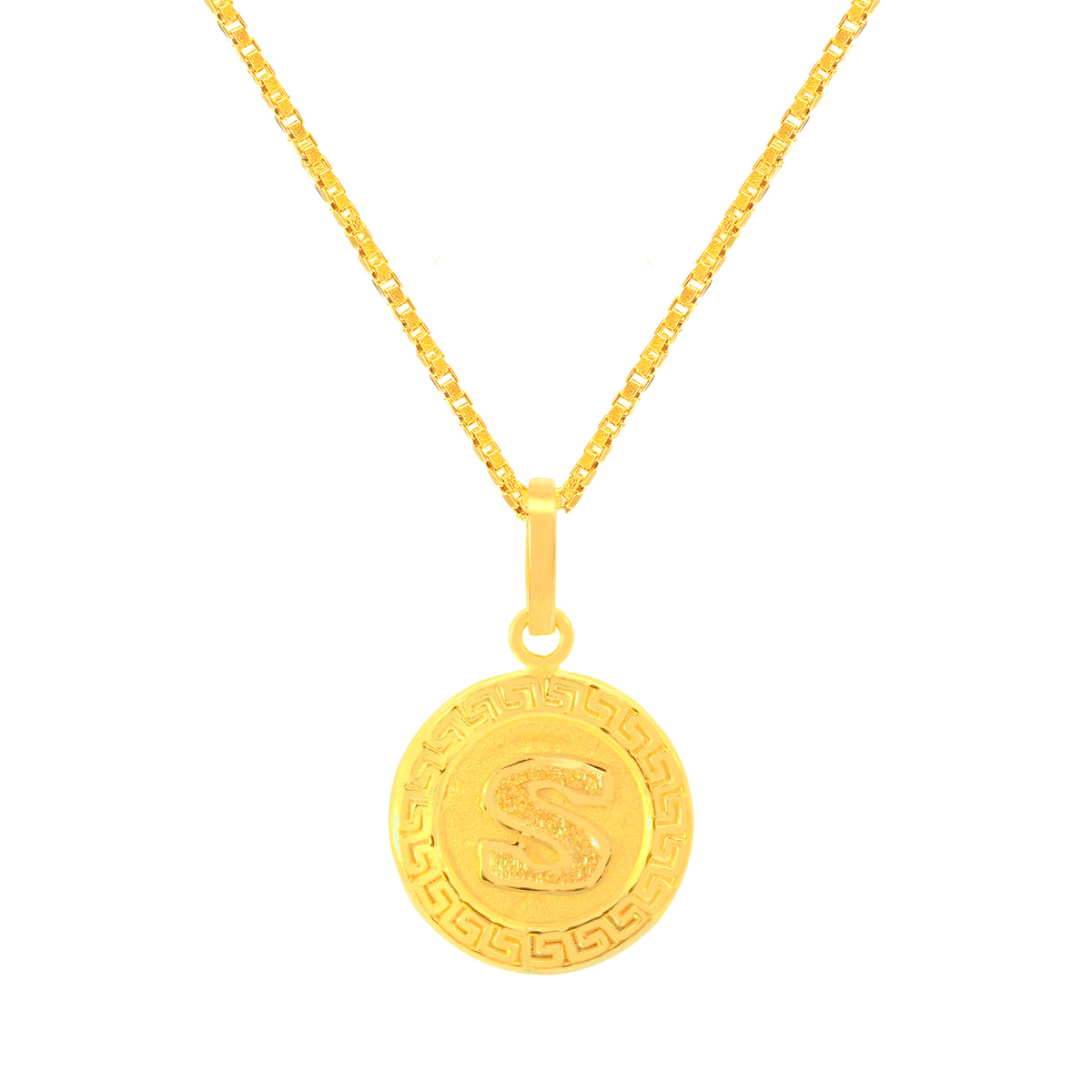 22K Yellow Gold Initial S Pendant with gold weight of 2.04g