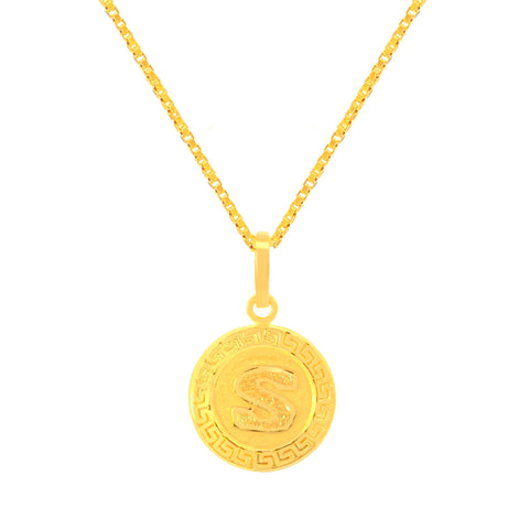 22K Yellow Gold Initial S Pendant with gold weight of 2.04g