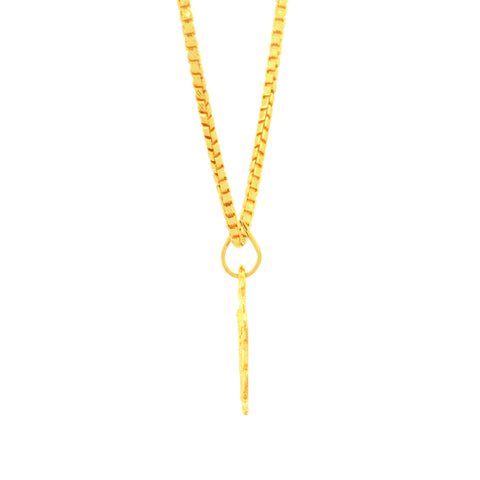 22K Yellow Gold Initial Initial R Pendant with gold weight of 0.99g