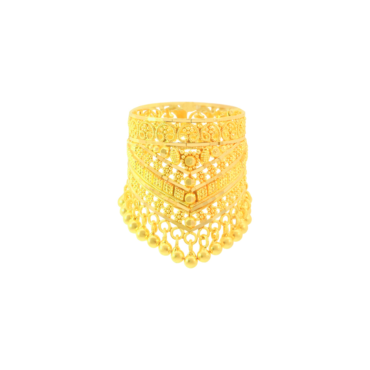 22k Yellow Gold Cocktail Ring in size 6.8 and total gold weight of 5.79g