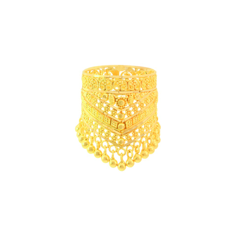 22k Yellow Gold Cocktail Ring in size 6.8 and total gold weight of 5.79g