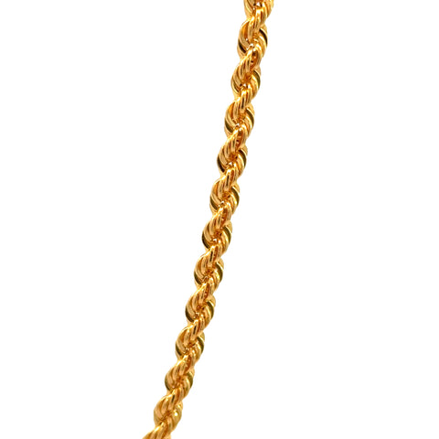 22K Yellow Gold Solid Medium Rope Chain