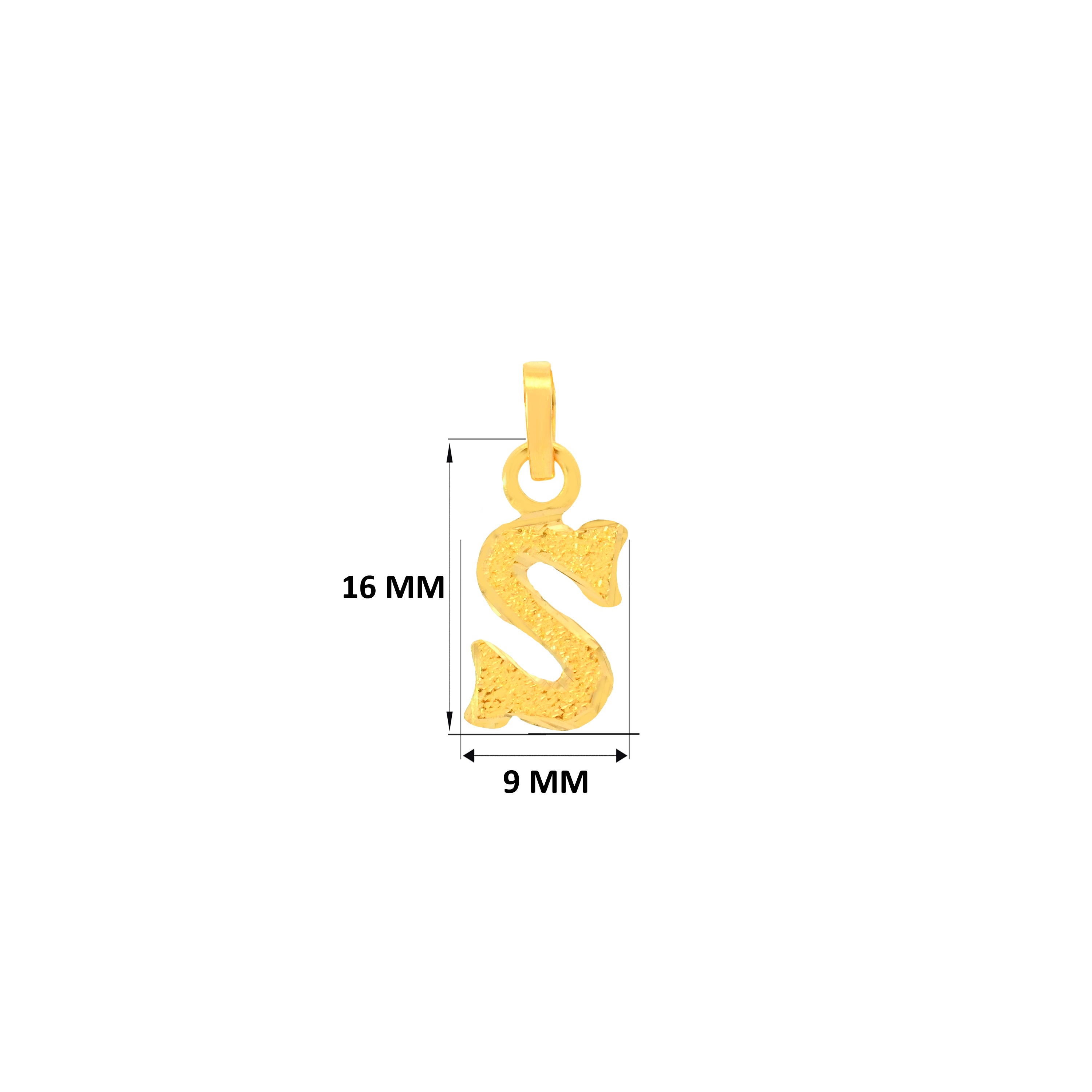 Initial S Colour In 22K Yellow Gold Initial S Pendant with gold weight of 0.93g – Gold Palace