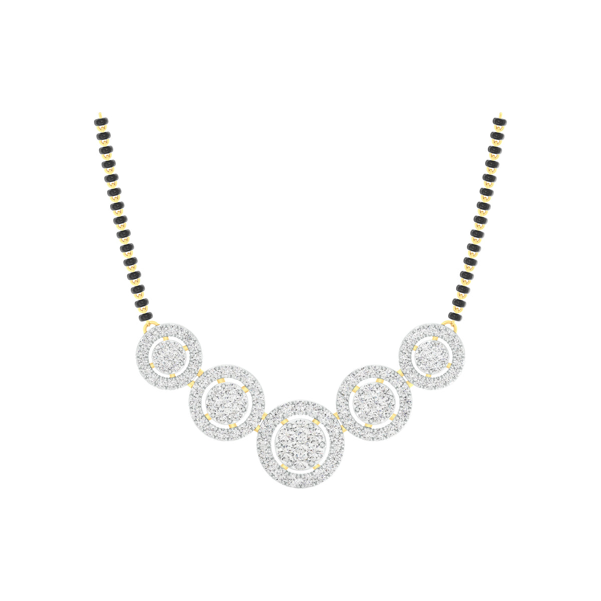 18k Yellow Gold and Diamond Mangalsutra Necklace and gold weight of 8.54g