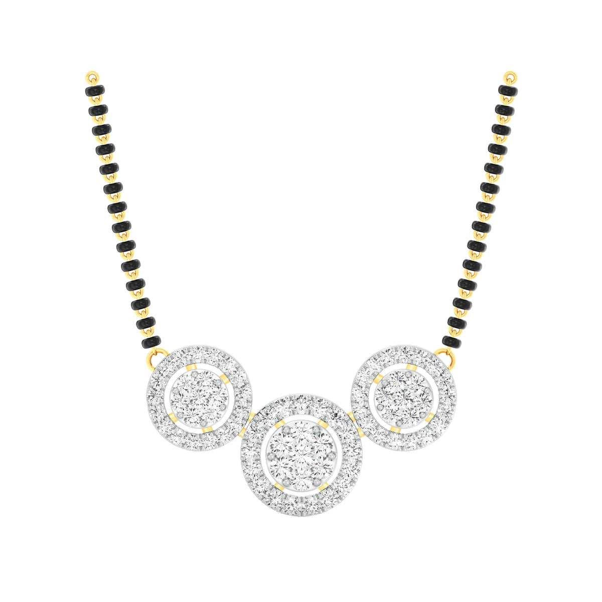 18k Yellow Gold and Diamond Mangalsutra Necklace and gold weight of 6.08g