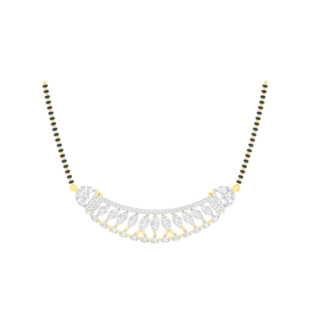 18k Yellow Gold and Diamond Mangalsutra Necklace and gold weight of 8.43g
